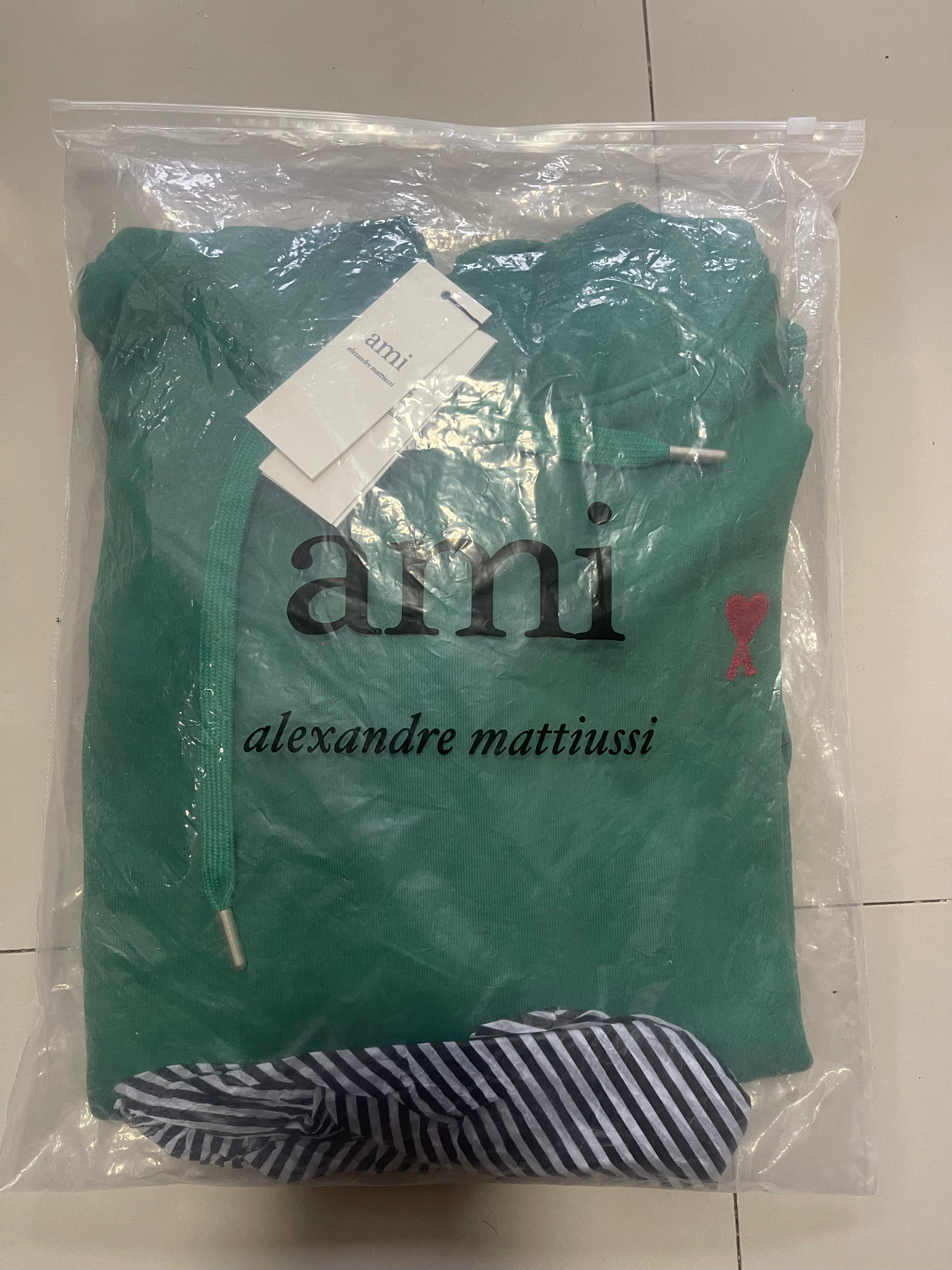 AMI small logo hoodie green