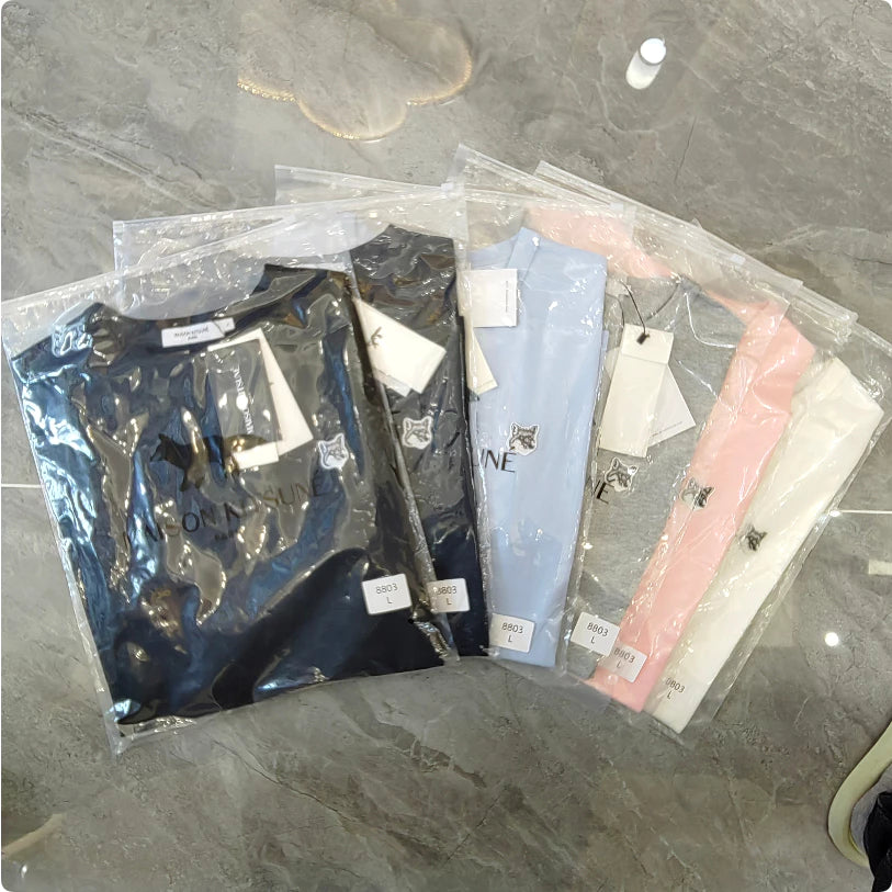 Maison Kitsune single gray logo T-shirt