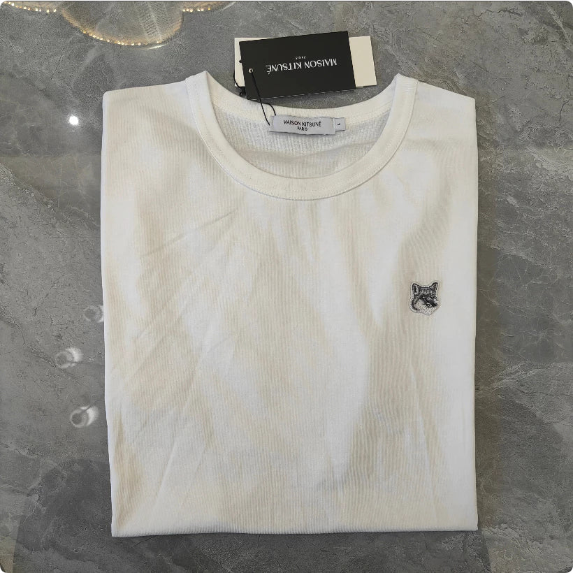 Maison Kitsune single gray logo T-shirt