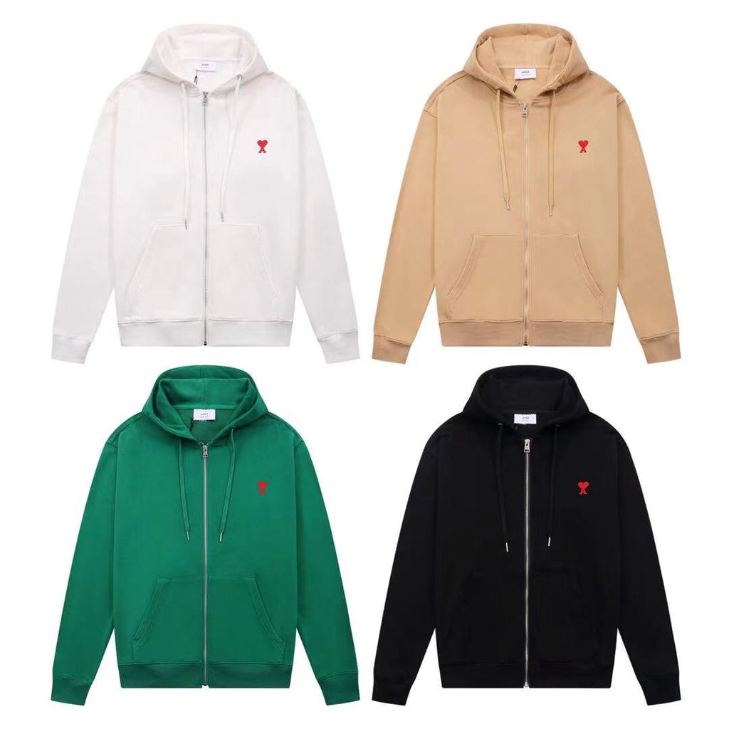 Ami De Coeur small logo zipped hoodie