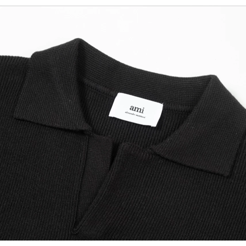Ami De Coeur small logo knitted collared Sweater