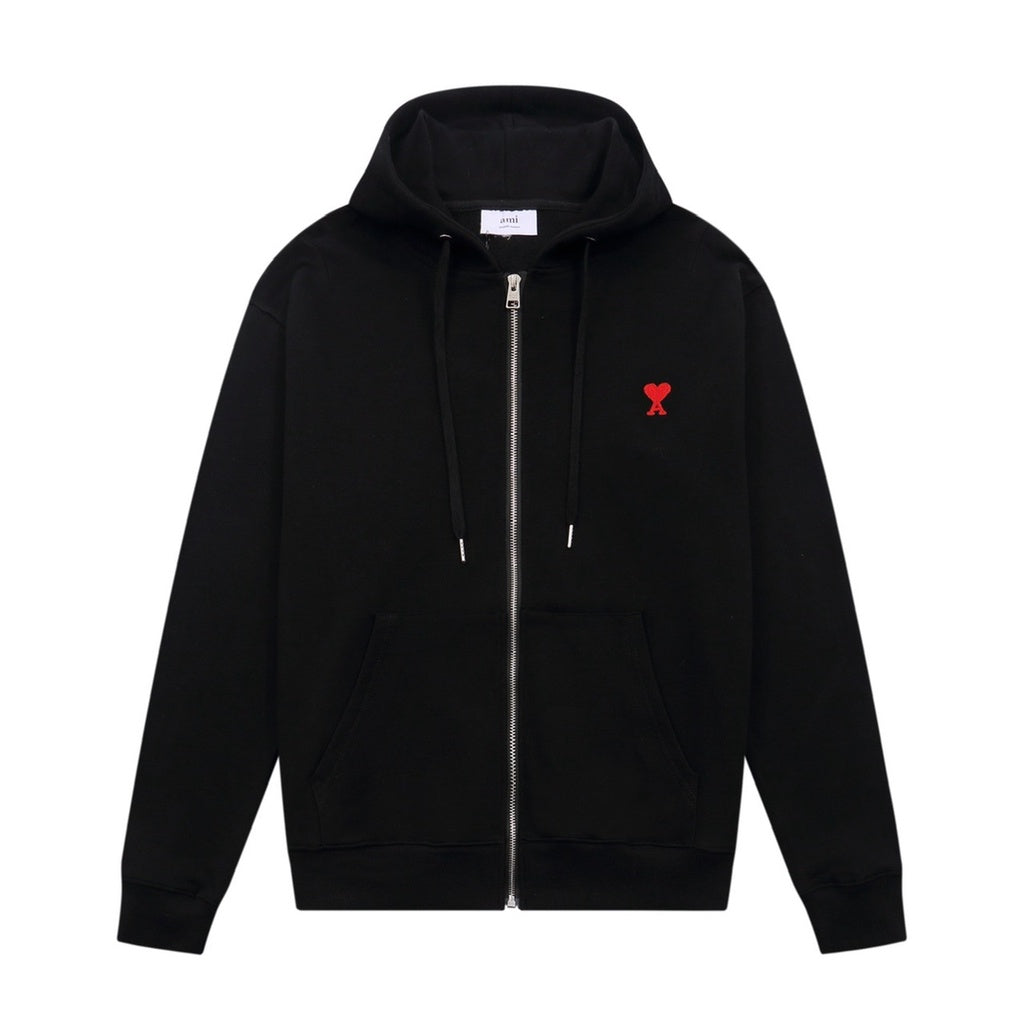 Ami De Coeur small logo zipped hoodie