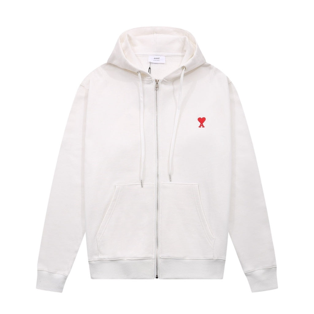 Ami De Coeur small logo zipped hoodie