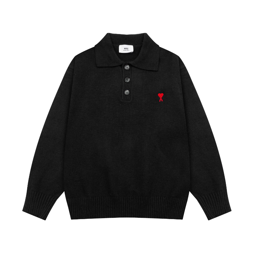 Ami De Coeur small logo buttoned Sweater