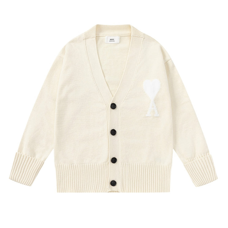 Ami De Coeur Big logo Knitted Cardigan dark colors