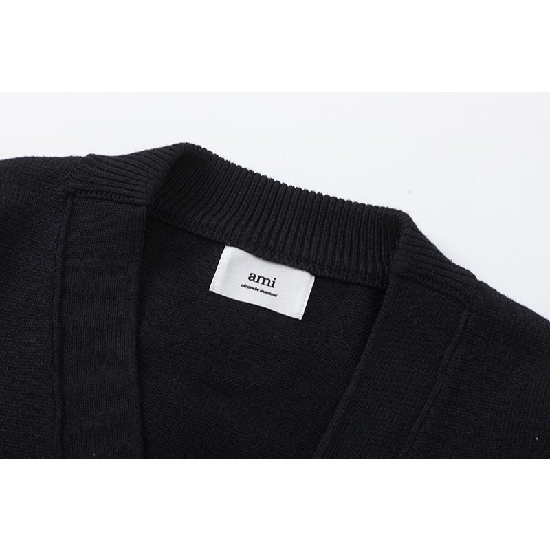 Ami De Coeur Big logo Knitted Cardigan dark colors