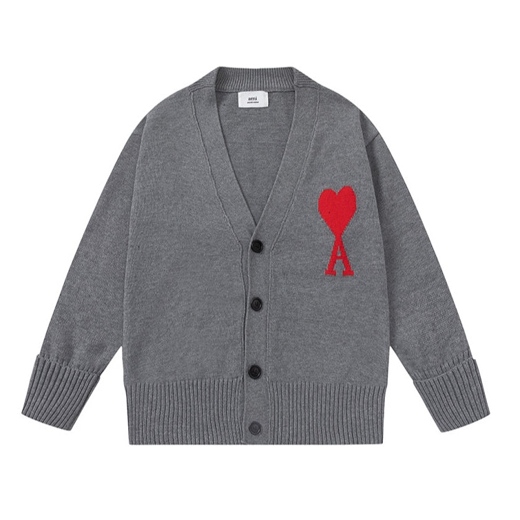Ami De Coeur Big logo Knitted Cardigan dark colors