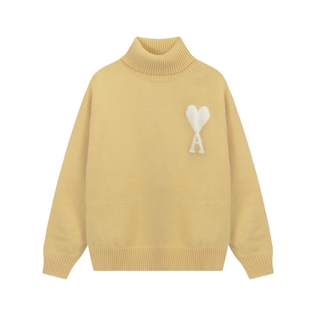 Ami De Coeur small logo turtle neck light Sweater