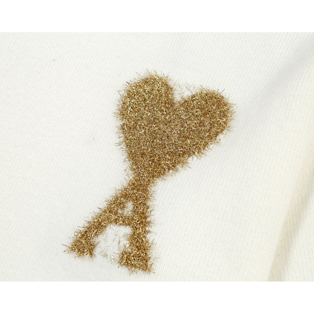 Ami De Coeur big logo white turtle neck Sweater