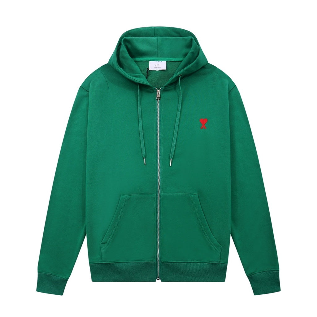 Ami De Coeur small logo zipped hoodie