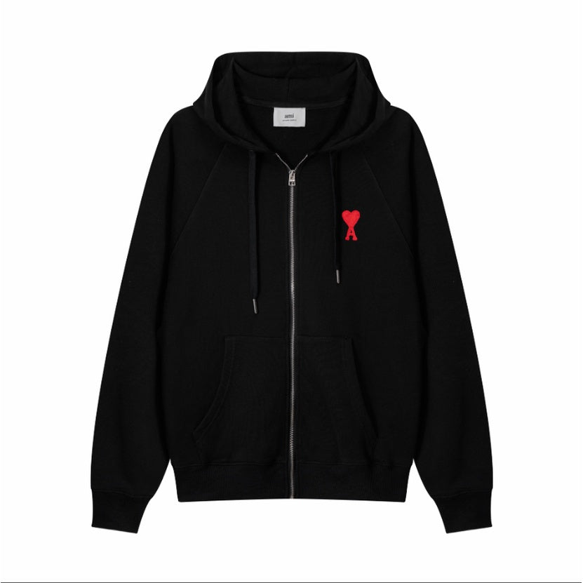 Ami De Coeur mid logo zipped hoodie