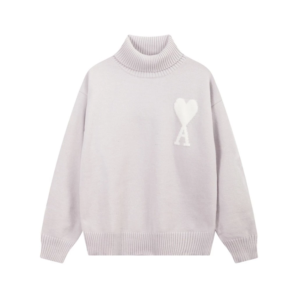 Ami De Coeur small logo turtle neck light Sweater