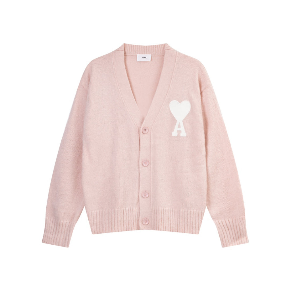 Ami De Coeur small white logo Knitted Cardigan