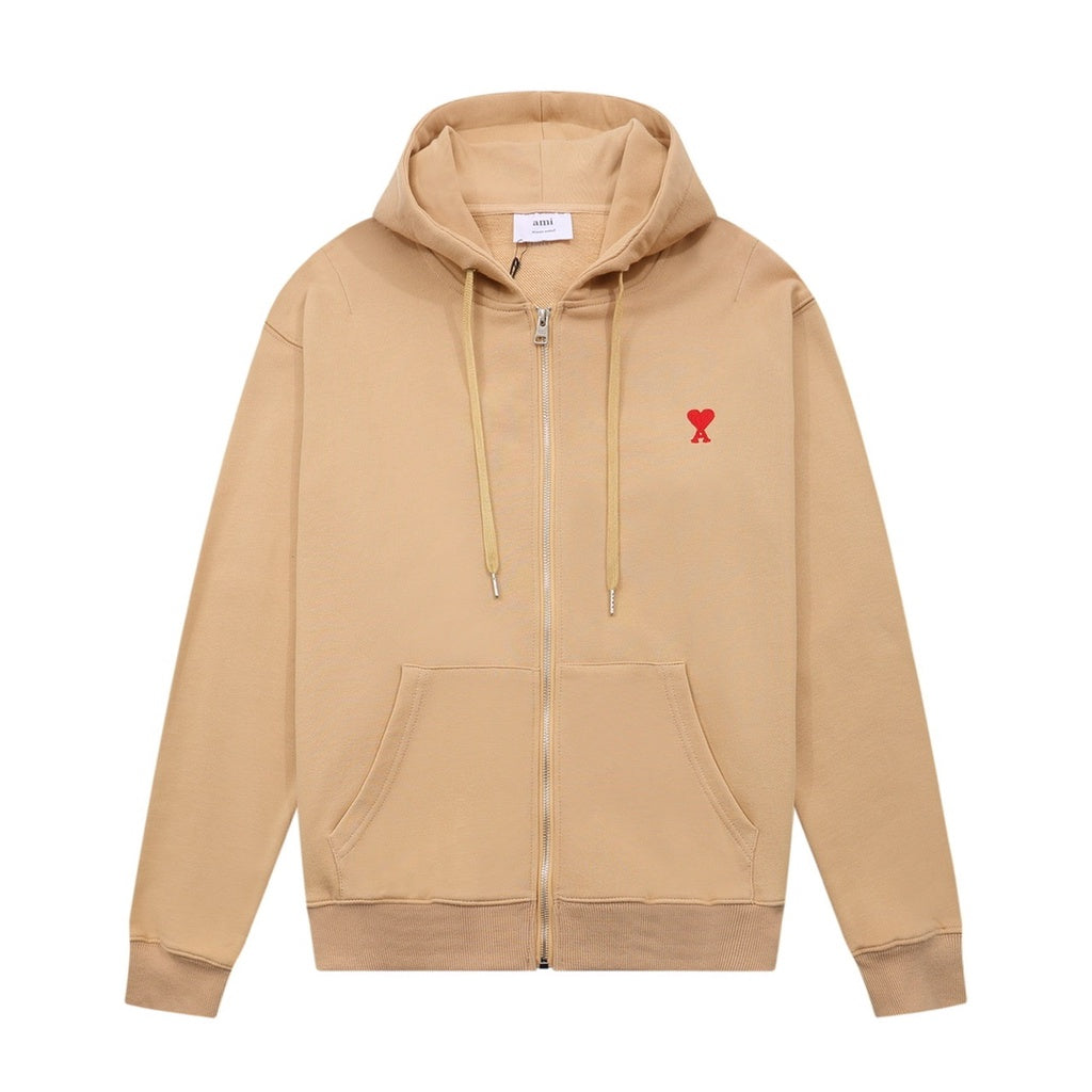 Ami De Coeur small logo zipped hoodie