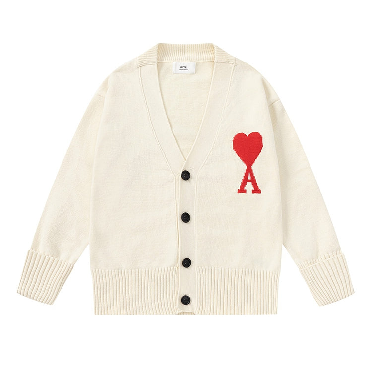 Ami De Coeur Big logo Knitted Cardigan dark colors