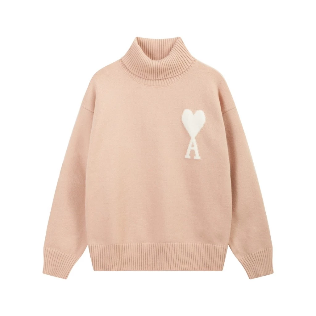 Ami De Coeur small logo turtle neck light Sweater