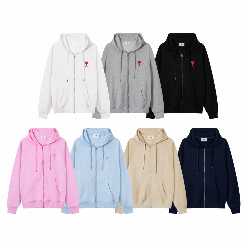 Ami De Coeur mid logo zipped hoodie