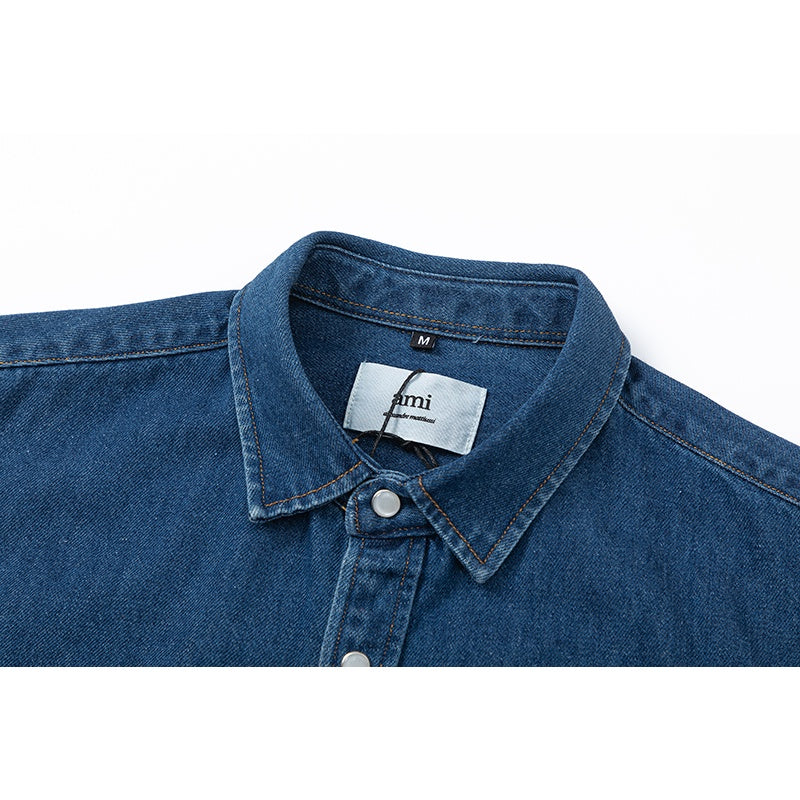 Ami small logo denim long sleeves