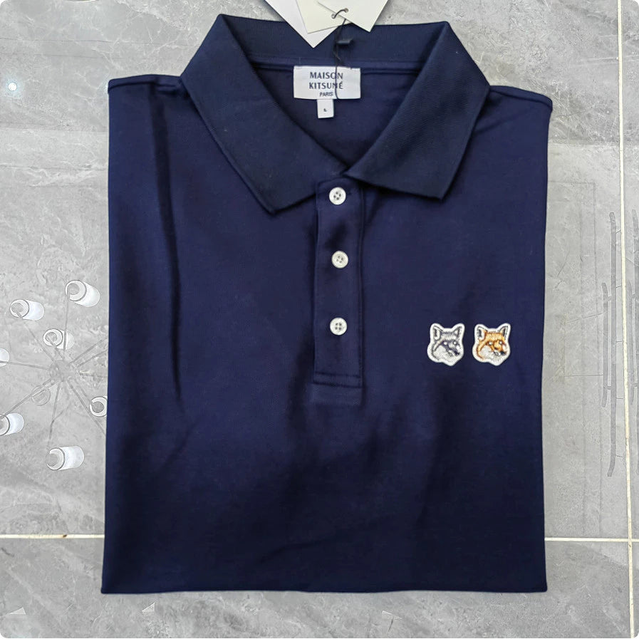 Maison Kitsune double fox logo Polo Shirt
