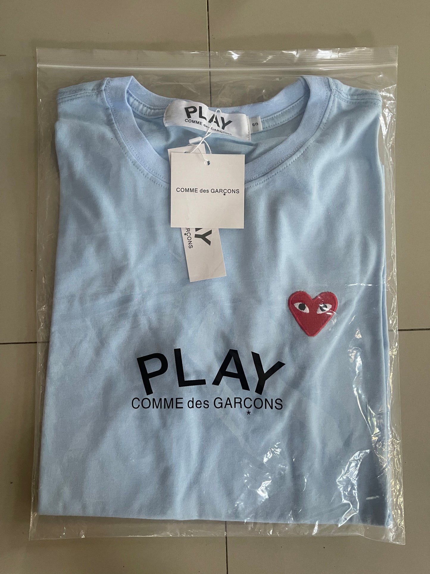 CDG small logo t-shirt powder blue