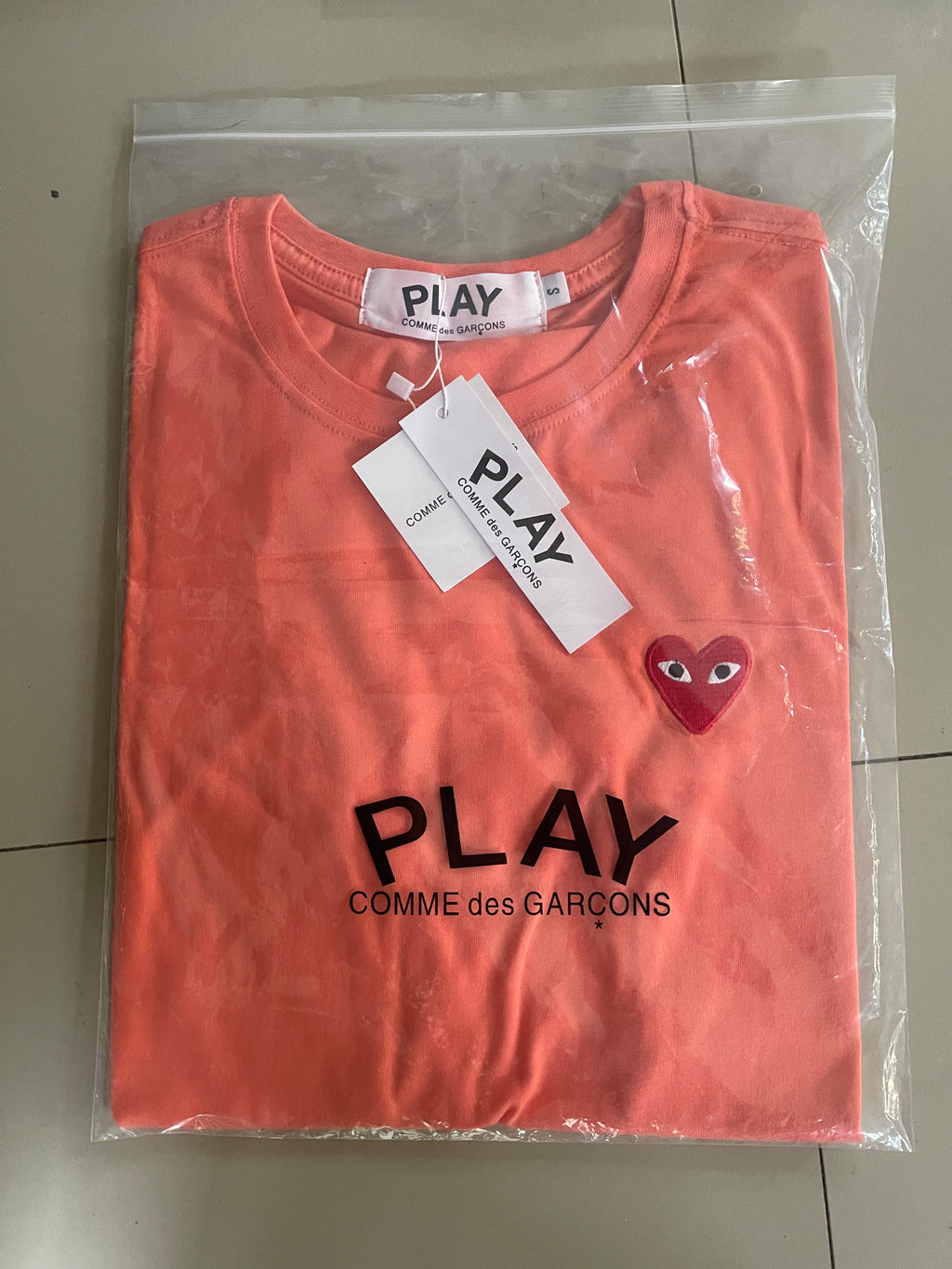 CDG small logo t-shirt pink