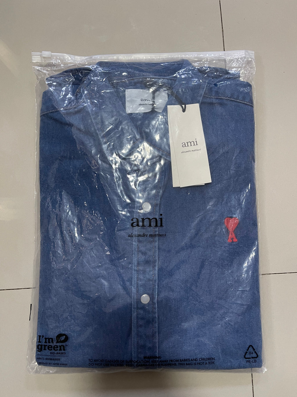 AMI small logo denim long sleeves
