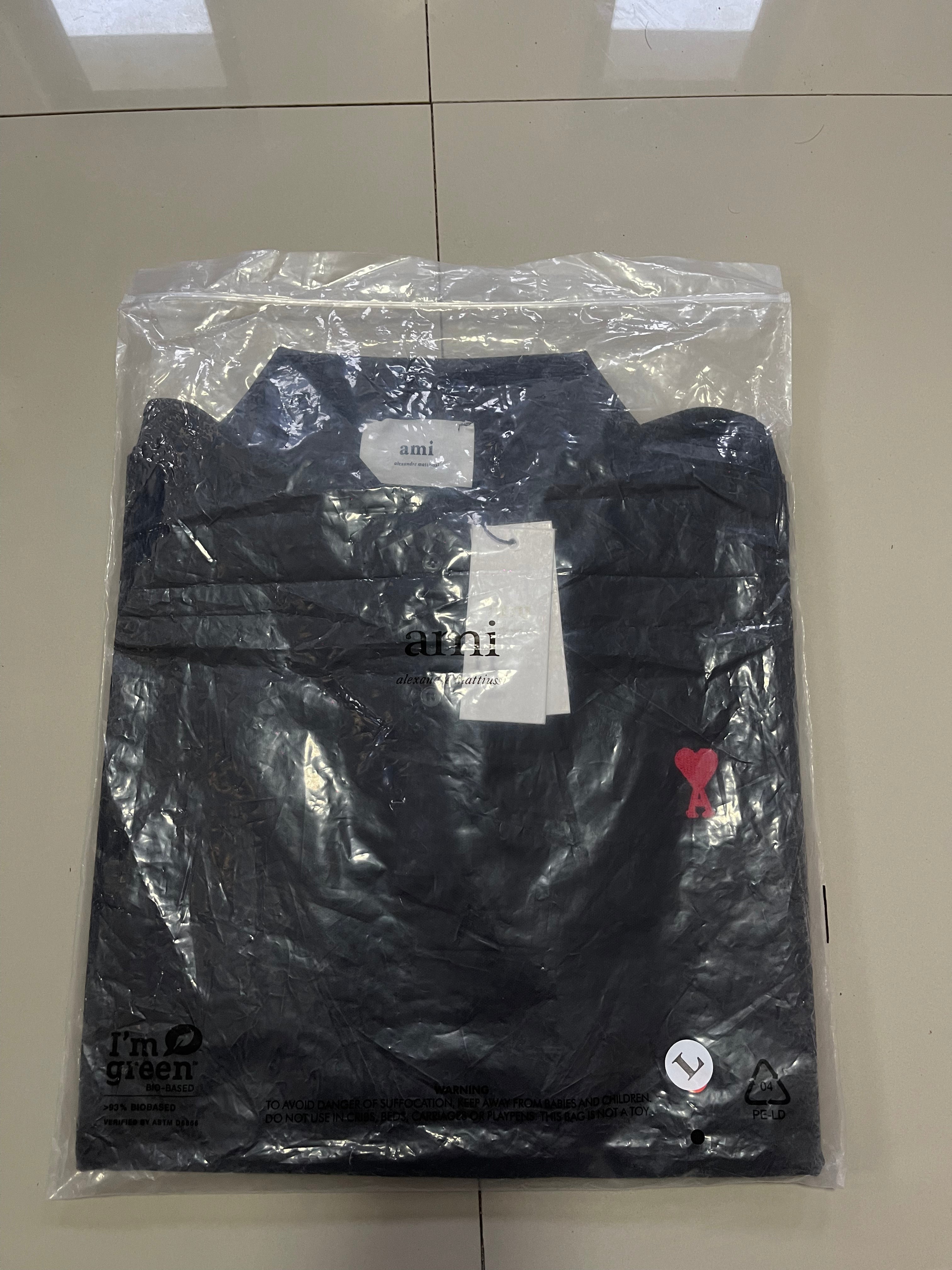 AMI small logo polo shirt black