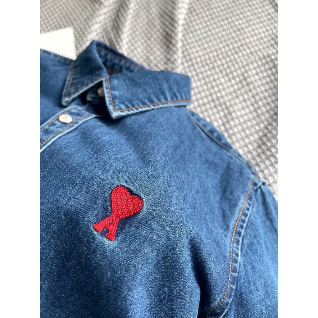 AMI small logo denim long sleeves