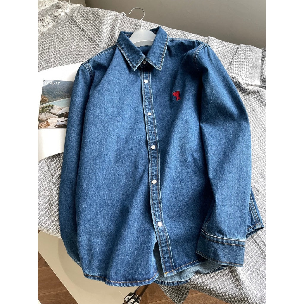 AMI small logo denim long sleeves