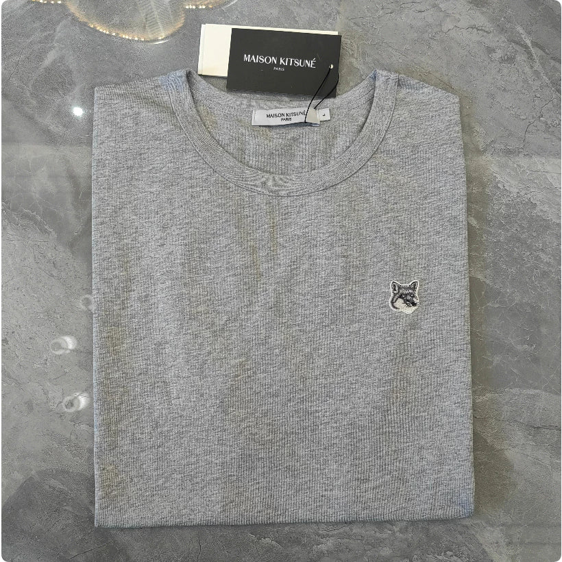 Maison Kitsune single gray logo T-shirt