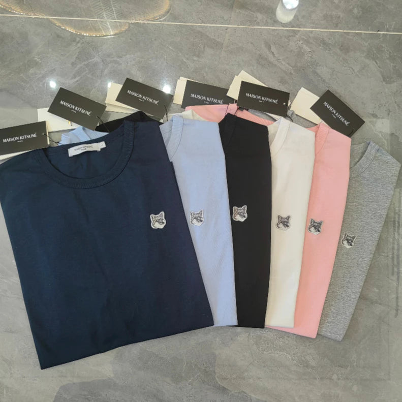 Maison Kitsune single gray logo T-shirt