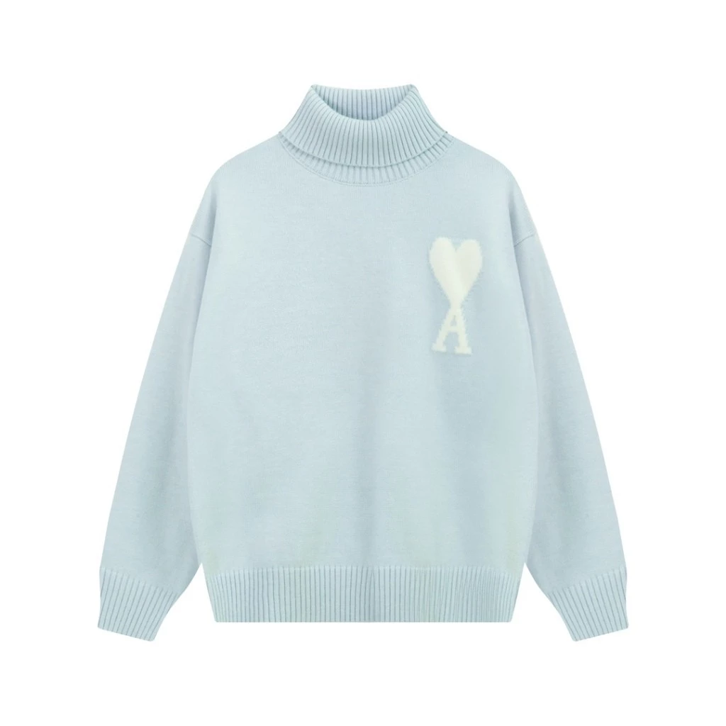 Ami De Coeur small logo turtle neck light Sweater