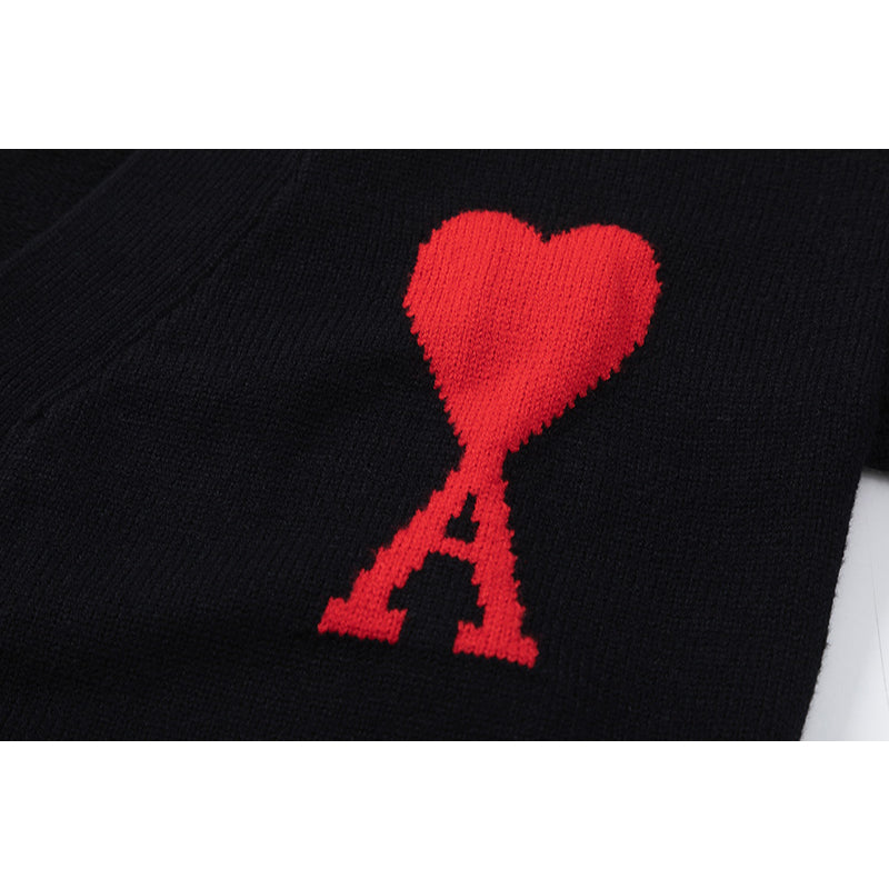 Ami De Coeur Big logo Knitted Cardigan dark colors