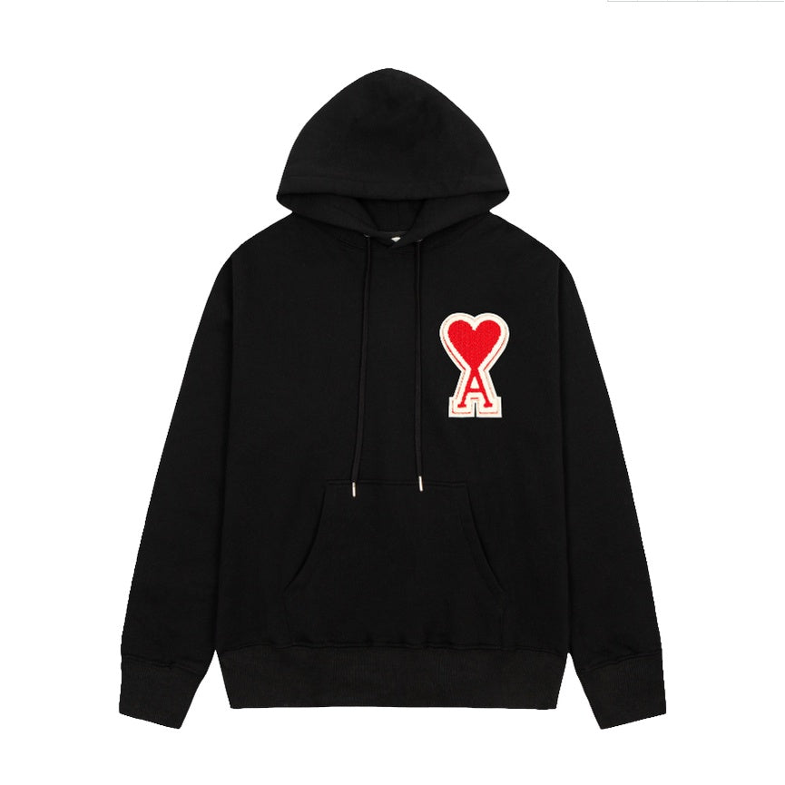 ★関税込★AMI★AMI SMALL HEART LOGO HOODIE★WHITE AMI Big Heart Logo Hoodie Natural White at CareOfCarl.com
