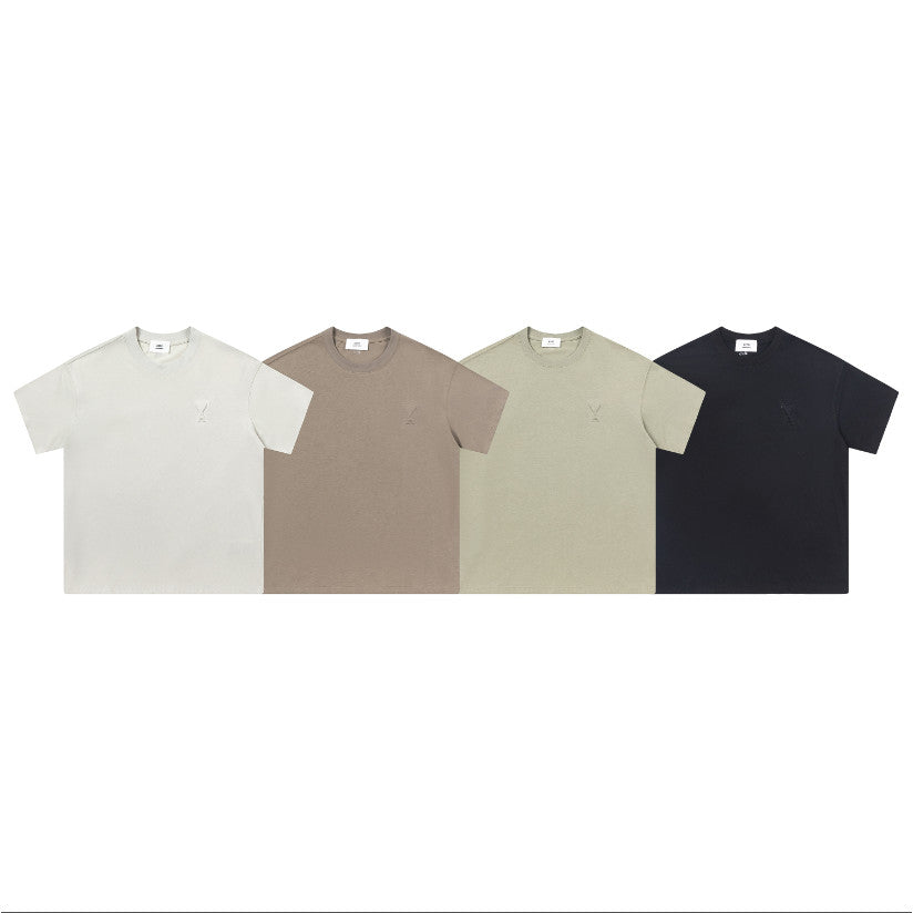 Ami De Coeur small logo T-shirt earth tones