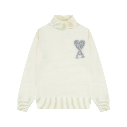 Ami De Coeur big logo white turtle neck Sweater