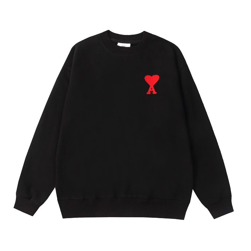 Red Ami Big Heart Sweatshirt Ami De Coeur Mid Logo Sweater