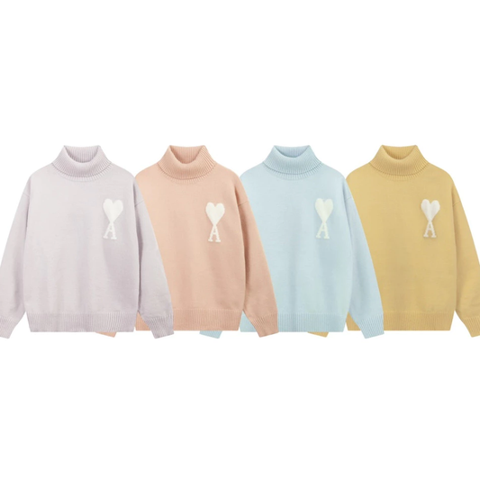 Ami De Coeur small logo turtle neck light Sweater