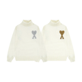 Ami De Coeur big logo white turtle neck Sweater