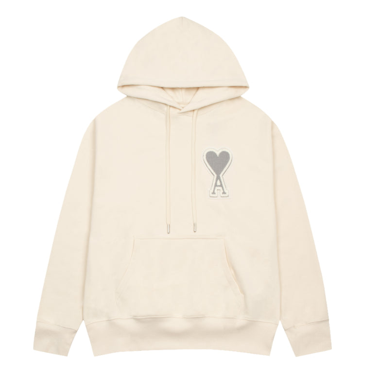 ★関税込★アミ★AMI★de Coeur Tone-On-Tone Hoodie Off White Ami Paris Ami de Coeur Tonal Small ADC Classic Fit Hoodie