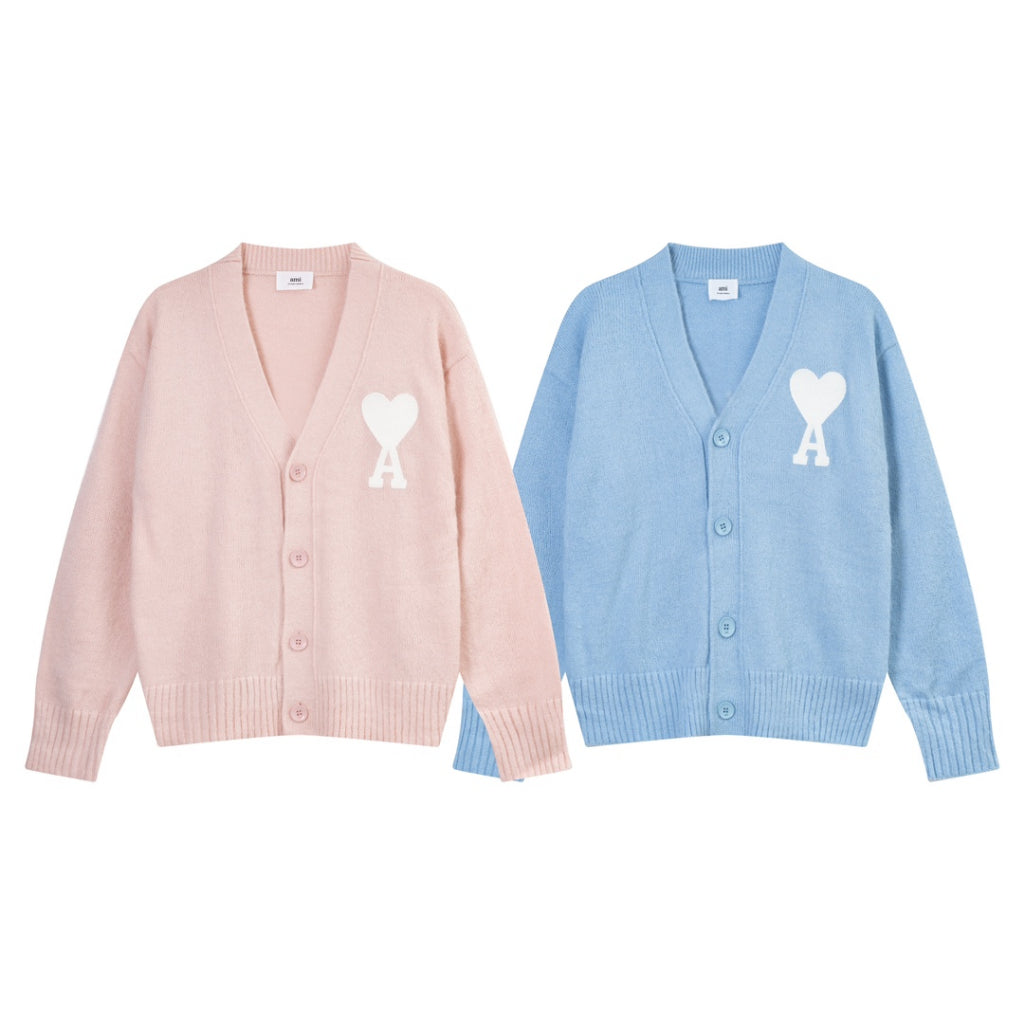 Ami De Coeur small white logo Knitted Cardigan