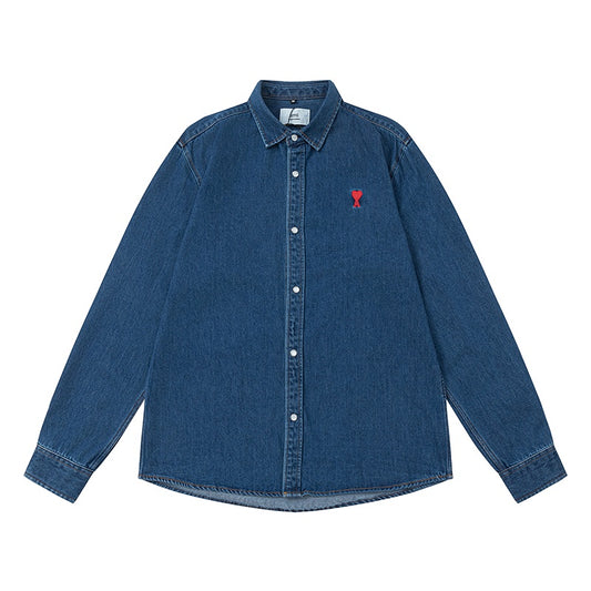 AMI small logo denim long sleeves