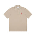 AMI small logo polo shirt khaki