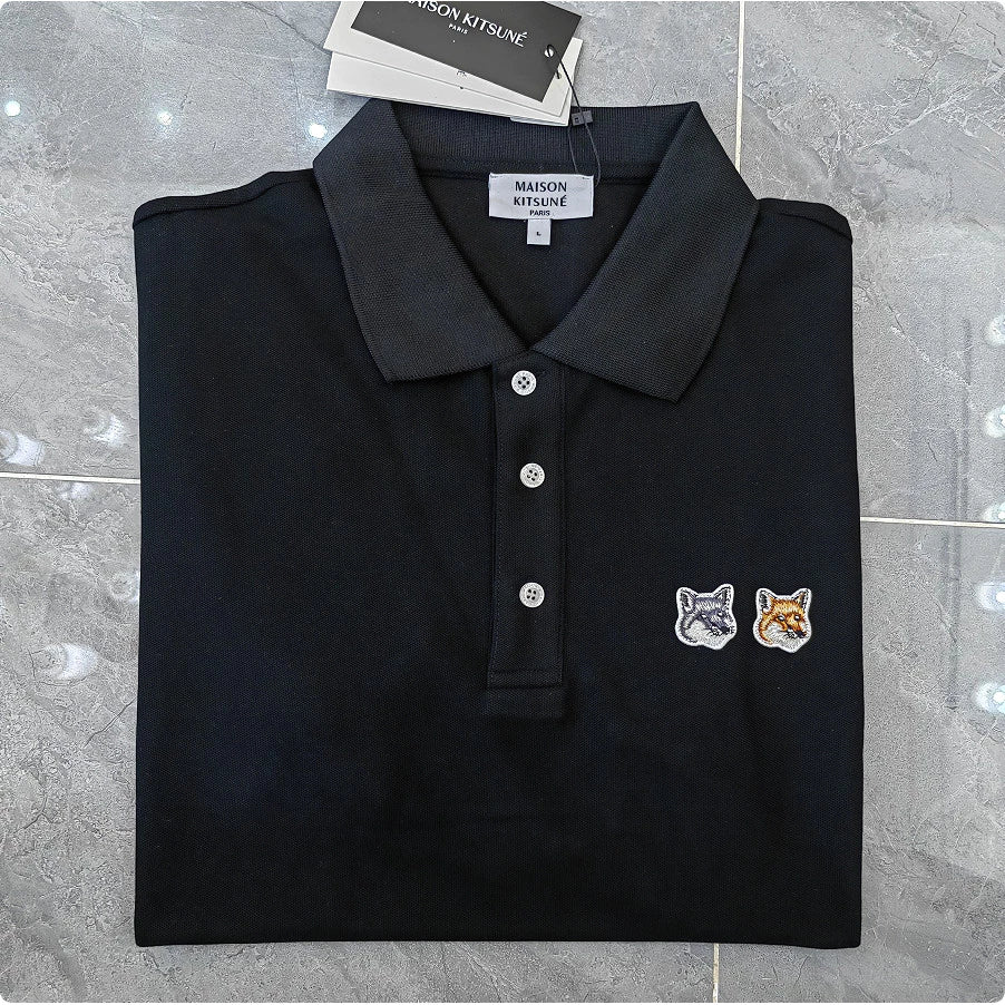 Maison Kitsune double fox logo Polo Shirt
