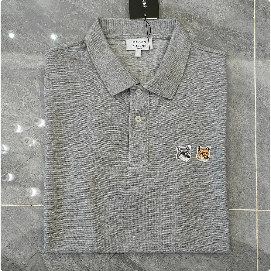 Maison Kitsune double fox logo Polo Shirt