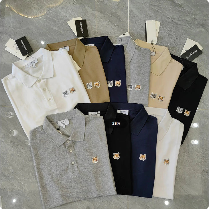 Maison Kitsune double fox logo Polo Shirt